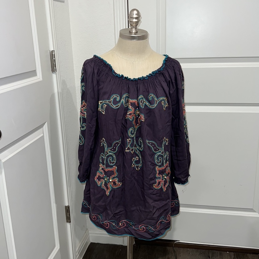 ☀URBAN MANGOZ Embroidered Bohemian Blouse top size M
